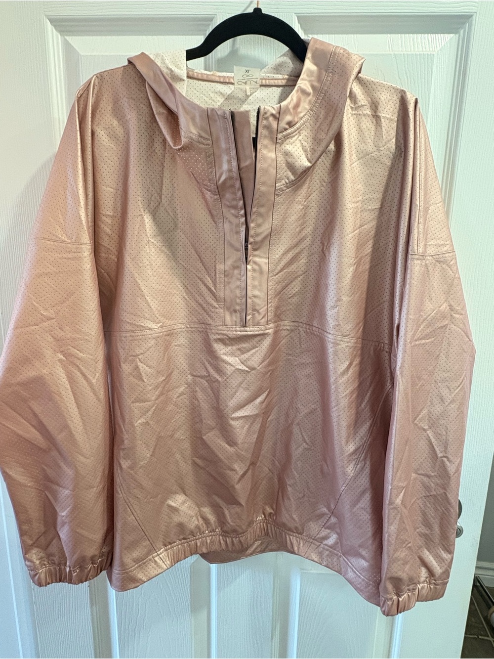 CALIA by Carrie Underwood Metallic Rose Gold Bomber Pullover Jacket Size. XL